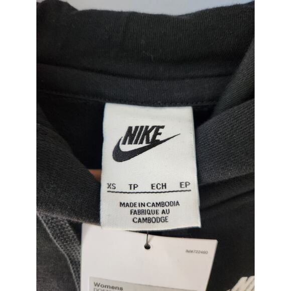 NWT Nike Women's Sportswear Club Fleece Pullover Hoodie Hoodie Black XS - Picture 6 of 8